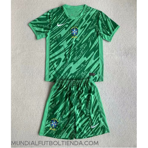 Camiseta Brasil Portero Segunda Equipación Replica Copa America 2024 para niños mangas cortas (+ Pantalones cortos)